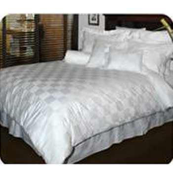 Pearl Duvet Cover Collection White Check 1" Square with Zipper