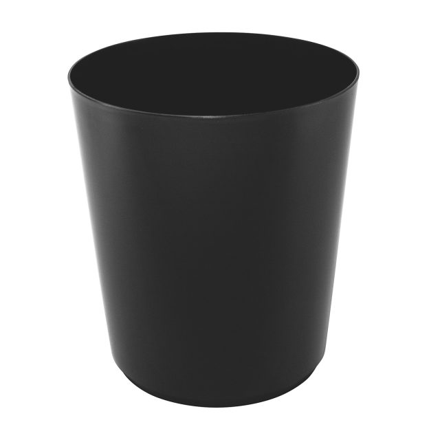 Wastebasket, Round Plastic, Black, 13 QT, 12/CS