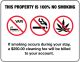 No Smoking Sign, No Vape/Marijuana/Cigarettes, 50/CS