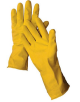 Yellow Latex Gloves, Flock Lined, Small, 12 Pack