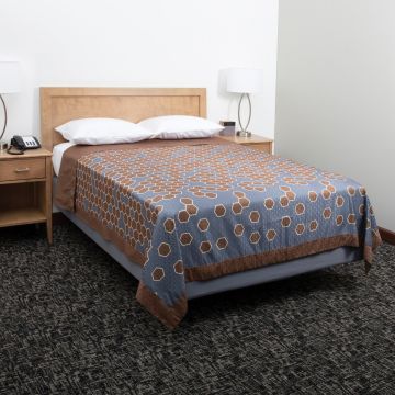 Honeycomb Reversible Coverlet Rust