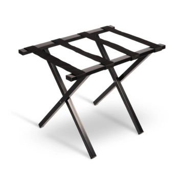 Premium Luggage Rack, No Back, Black Finish w/ Black Straps