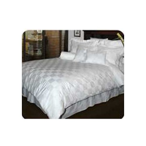 CLOSEOUT Pearl Duvet Cover, White Cotton/Poly Checkered, Zippered, King
