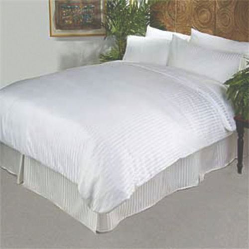 Duvet Cover, White Poly Stripe, King 104x95
