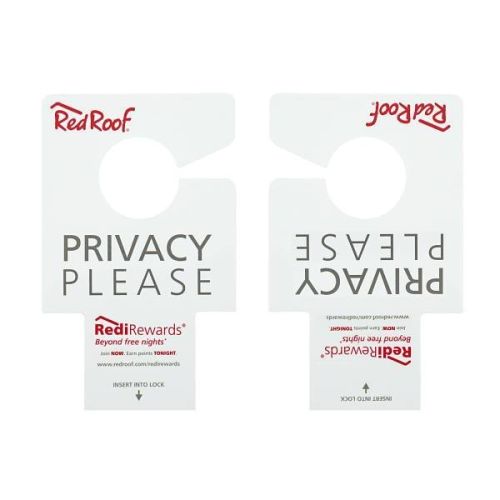 Red Roof Do Not Disturb Sign, Electronic Lock Insert, 100/CS