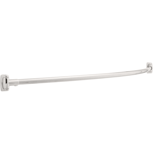 ROUND Curved Shower Rod, with Bracket, Round, Stainless Steel, 5 ft