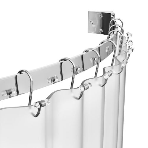 Flat Style Shower Rod, with Bracket, Chrome, 5 ft