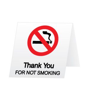 "Thank You for Not Smoking", Plastic Tent, White/Red, 3.5"x4", 50/CS
