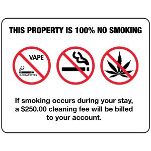 No Smoking Sign, No Vape/Marijuana/Cigarettes, 50/CS