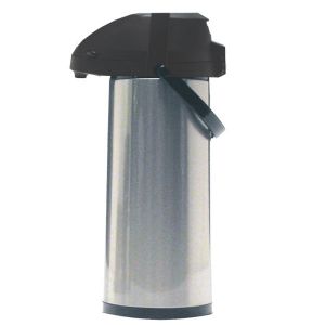 Airpot with Lever Pump, Black/Steel, 2.2L/74oz