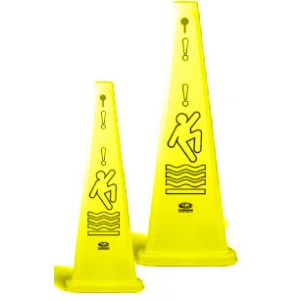 Tri-Cone Wet Floor Caution Sign, 27