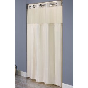 Shower Curtain, Hookless, Double H, w/ Liner, 71x77, Beige