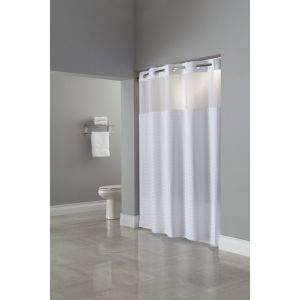 Shower Curtain, Hookless, Madison, w/ Liner, 71x77, White