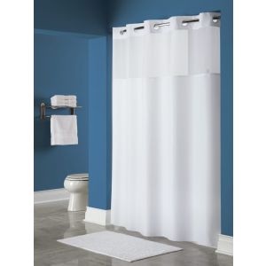 Shower Curtain, Hookless, Mystery, 71x77, White