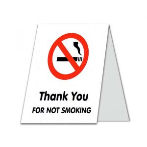 Thank You For Not Smoking Sign, Tent/A Shape, Plastic