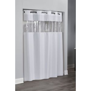 Shower Curtain, Hookless, View From The Top, 71x74, White*