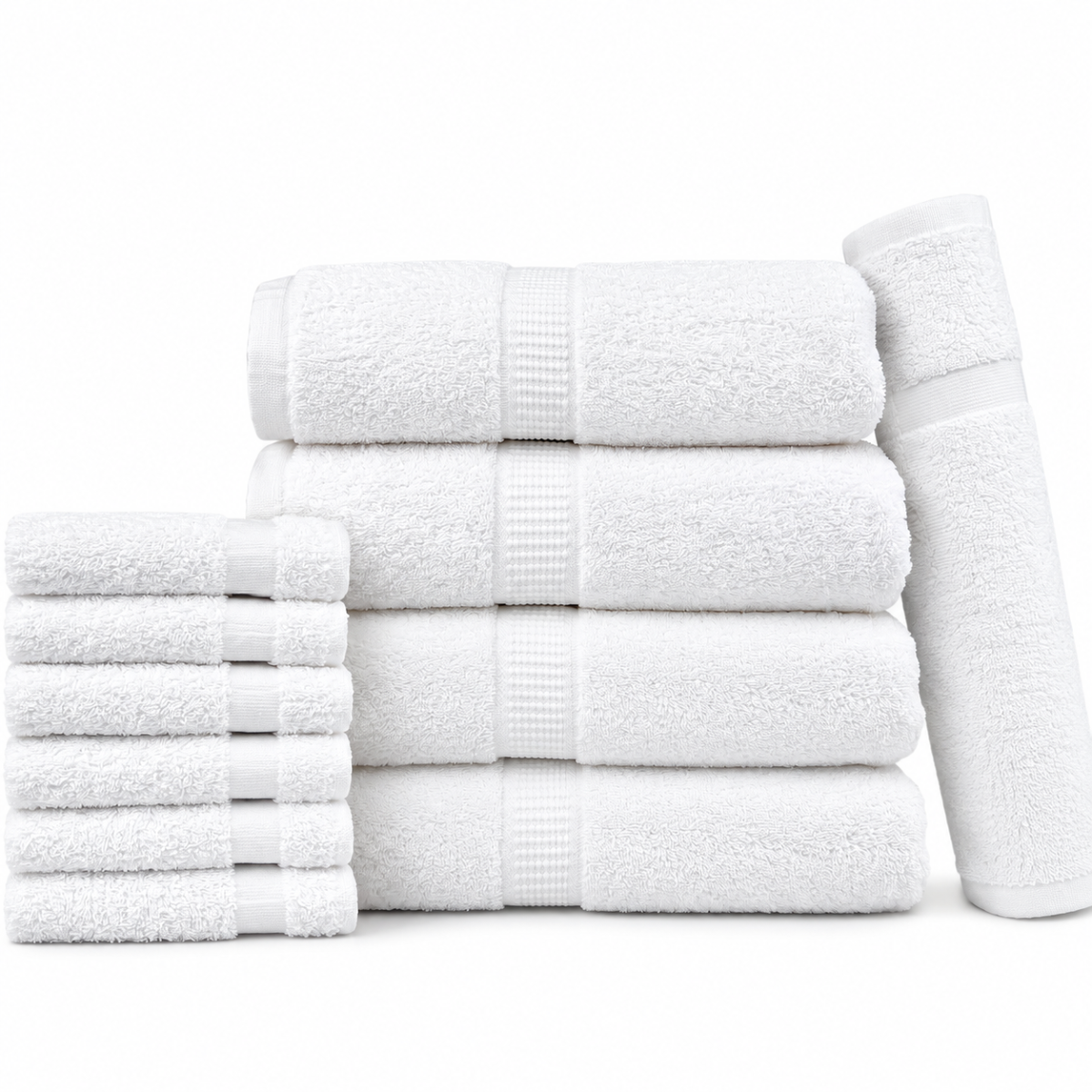 Q-Tee Platinum Towels White & Beige